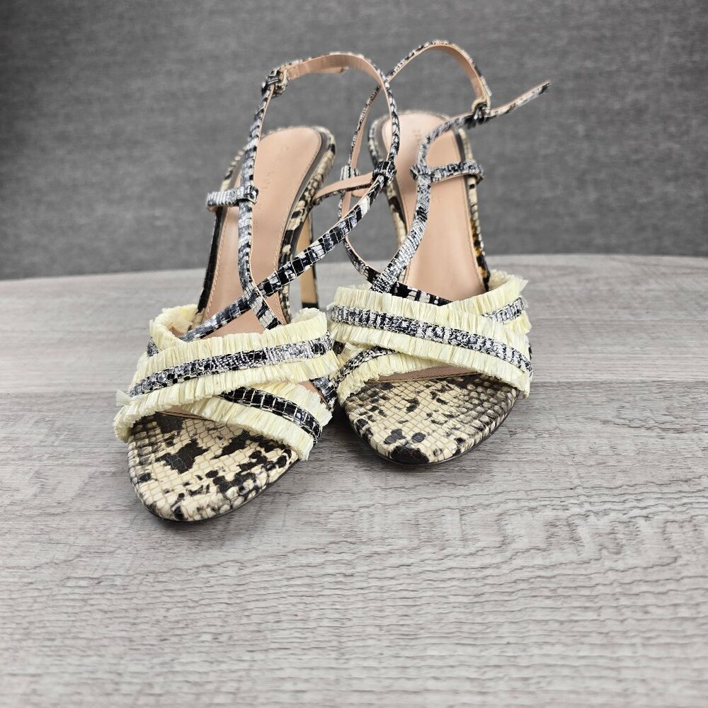 Zara Women Size 6.5 (WU 37) Python & Rafata High Heel Sandals